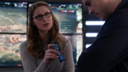 Kara and Mon-El listen to Rhea's threats