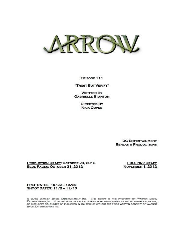 image arrow script title page trust but verify png arrowverse cover page for file