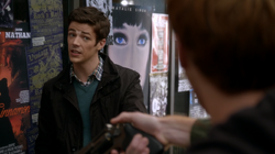 Posters behind Barry Allen
