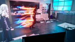 Barry with blue lightning