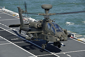 Apache Attack Helicopter Takes Off from HMS Ocean MOD 45150676