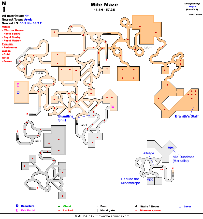 Asheron's Call Map - Mite Maze