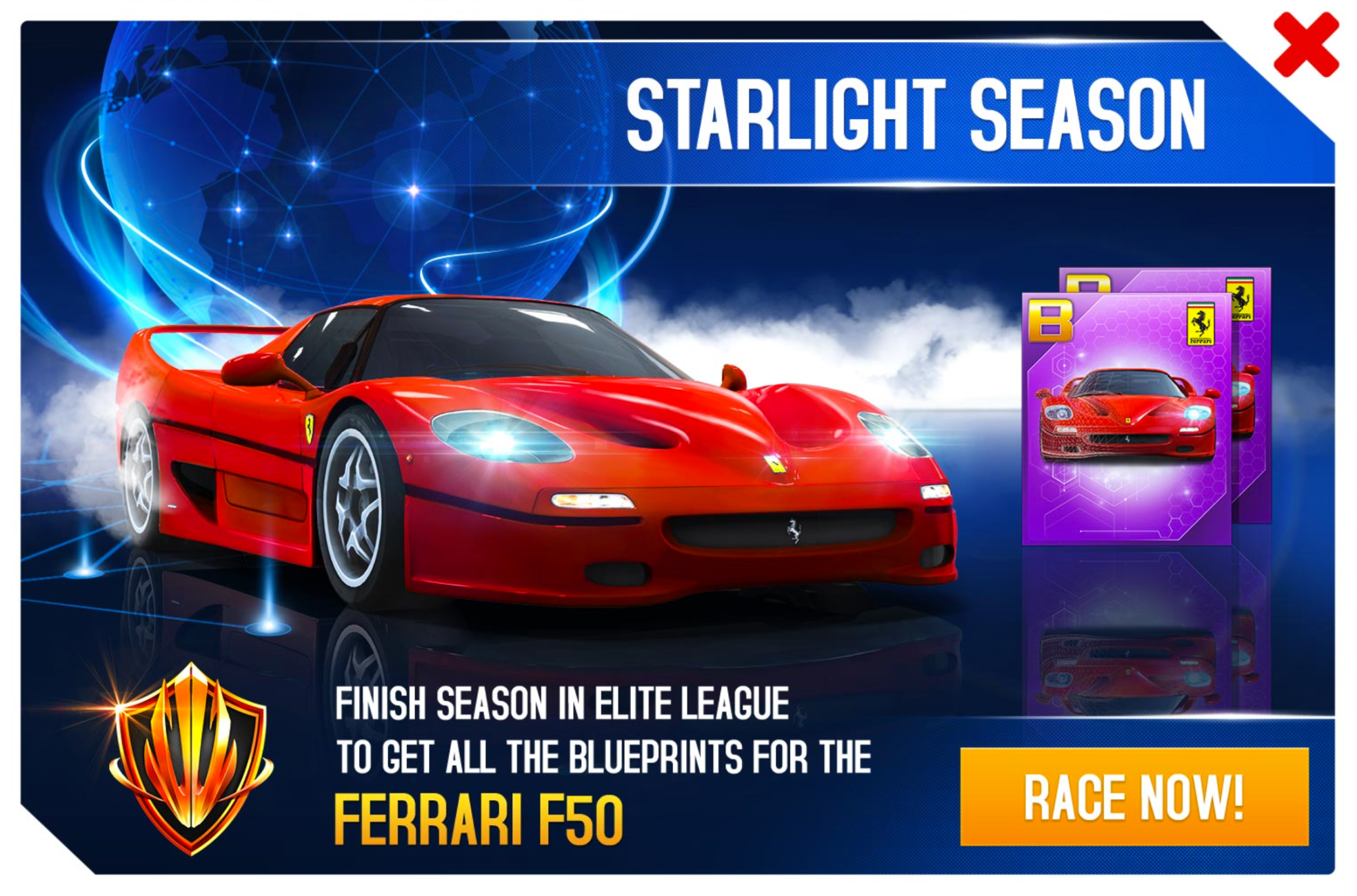 asphalt 8 ferrari f50