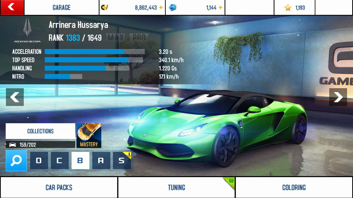 Asphalt 8 Airborne гараж