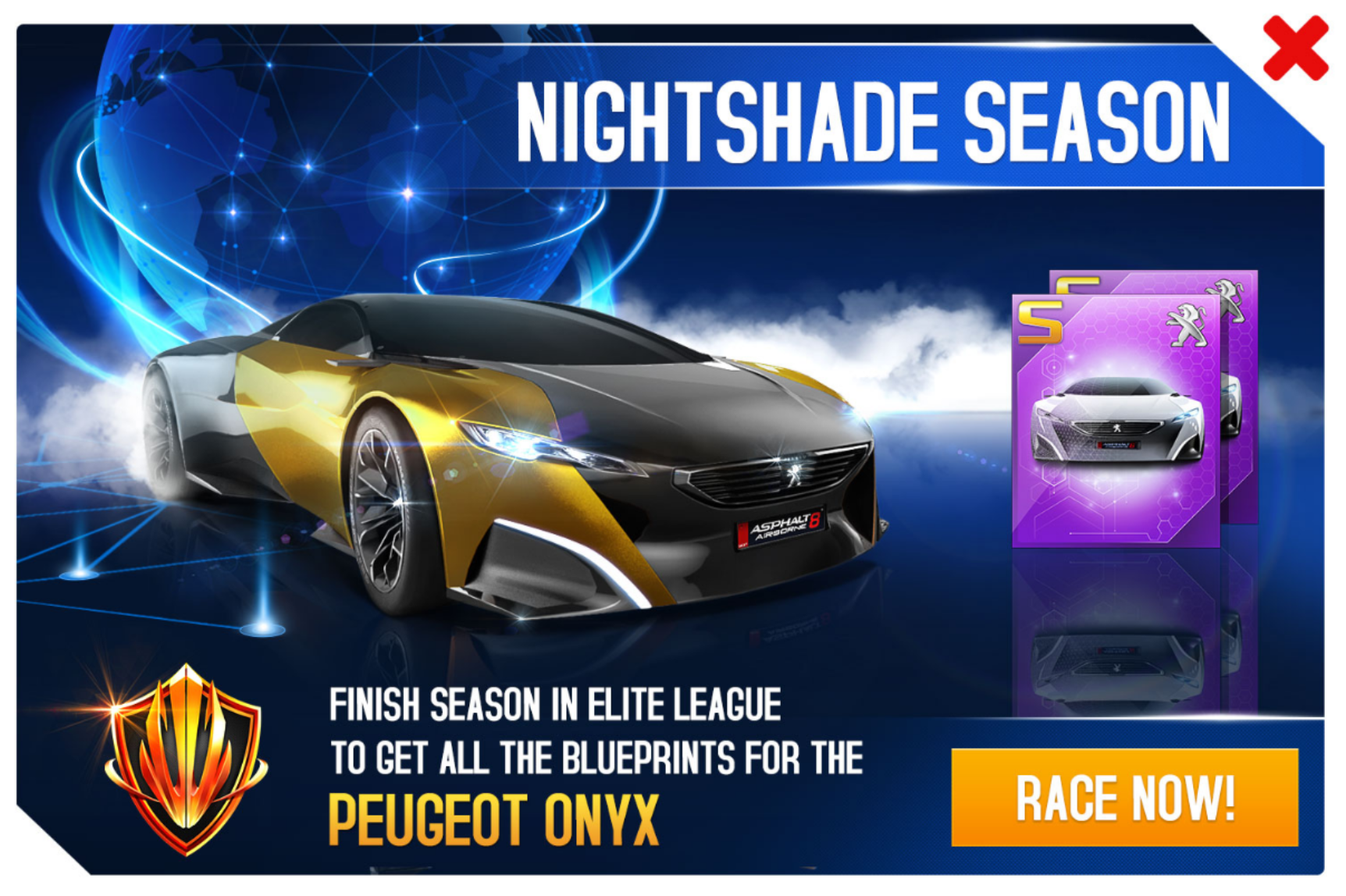 Asphalt 9 peugeot onyx