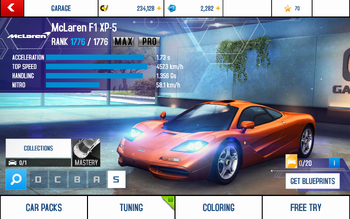 A8 F1 XP5 stats (MP KMH)