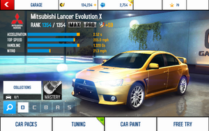 Mitsubishi Lancer Evolution X Performance Stats Asphalt