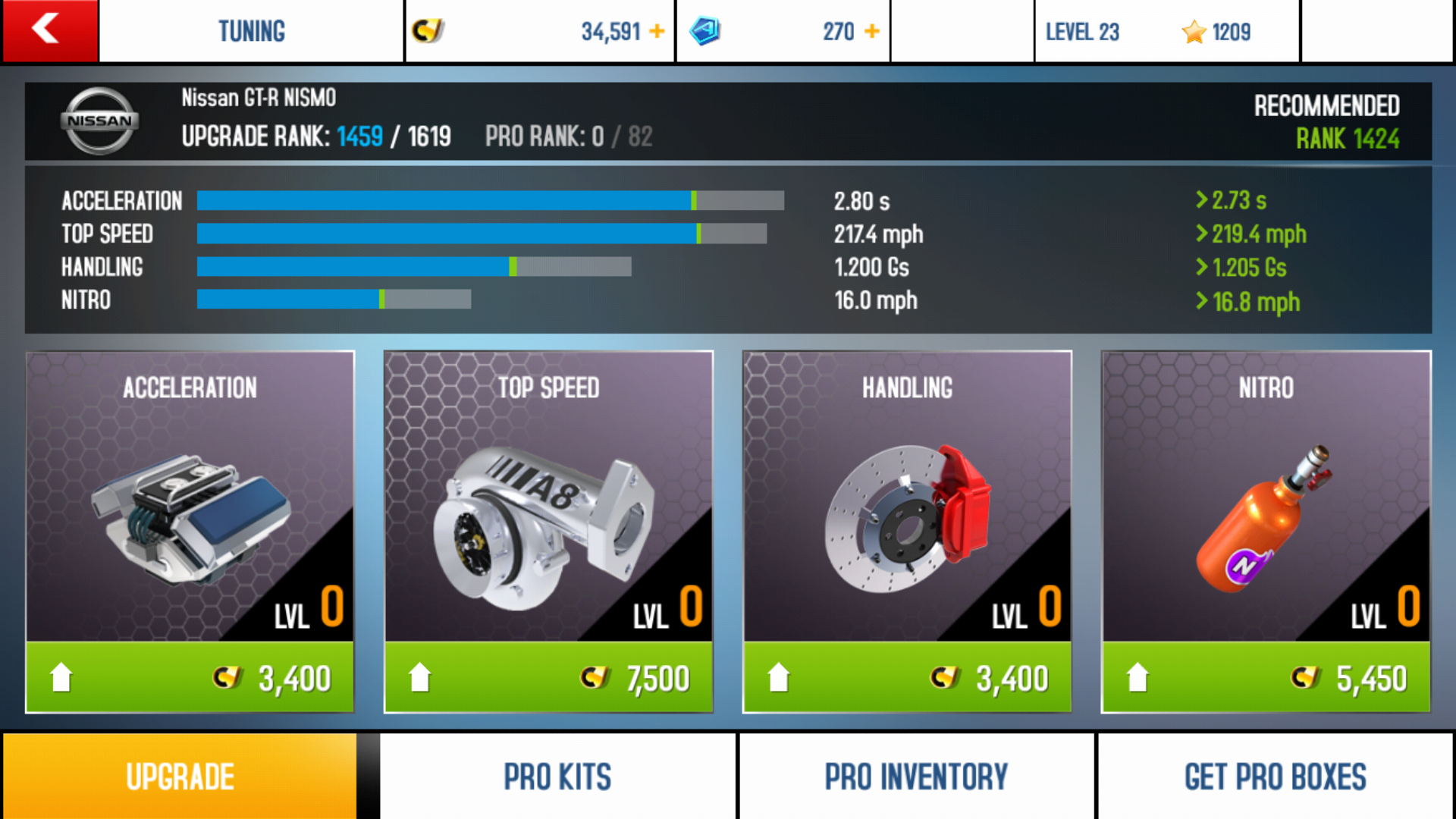 how to upgrade cars in asphalt 8