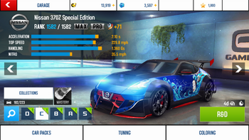 A8 370Z SE stats (MPTK MPH)