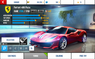A8 488 Pista stats (MPTK MPH)