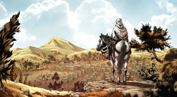 Aquilus osserva l'accampamento
