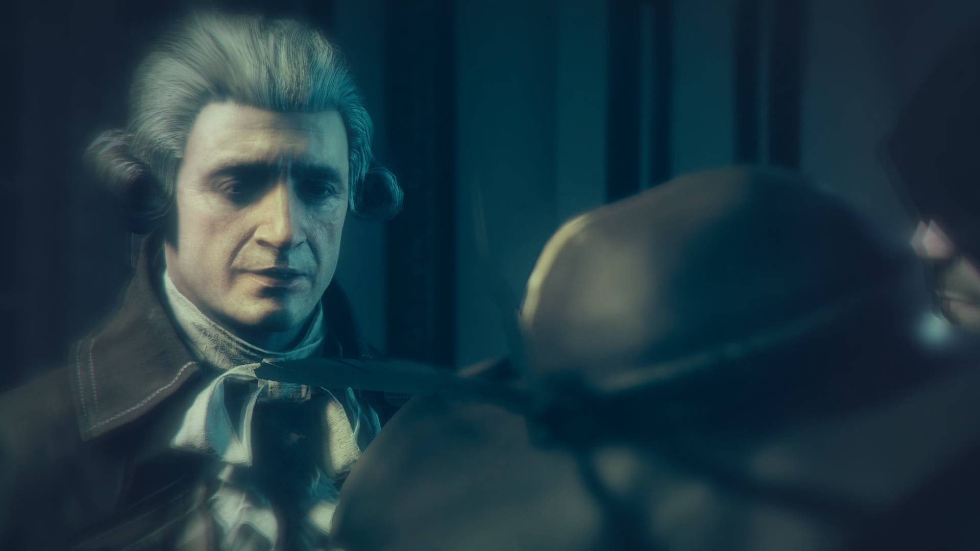 Encuentro de Robespierre con La Touche. Imagen del juego Assassin's Creed: Unity.