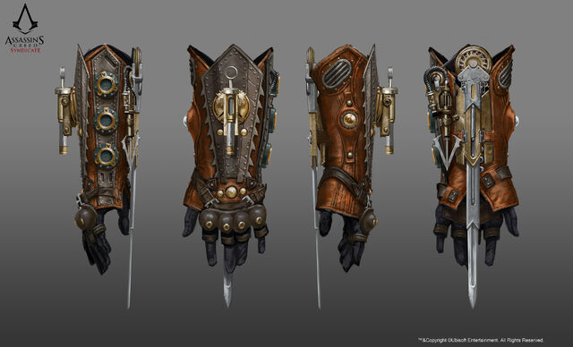 assassin's creed hidden blade gauntlet & skull buckle