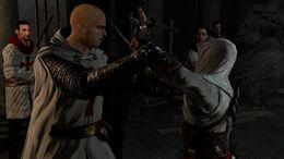 Altaïr w konfrontacji z Robertem.
