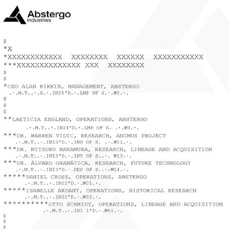 アブスターゴファイル 0 017 中枢機構 Assassin S Creed Wiki Fandom