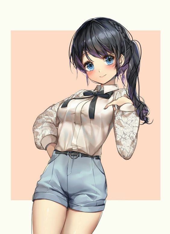 Anime girl hands on hip