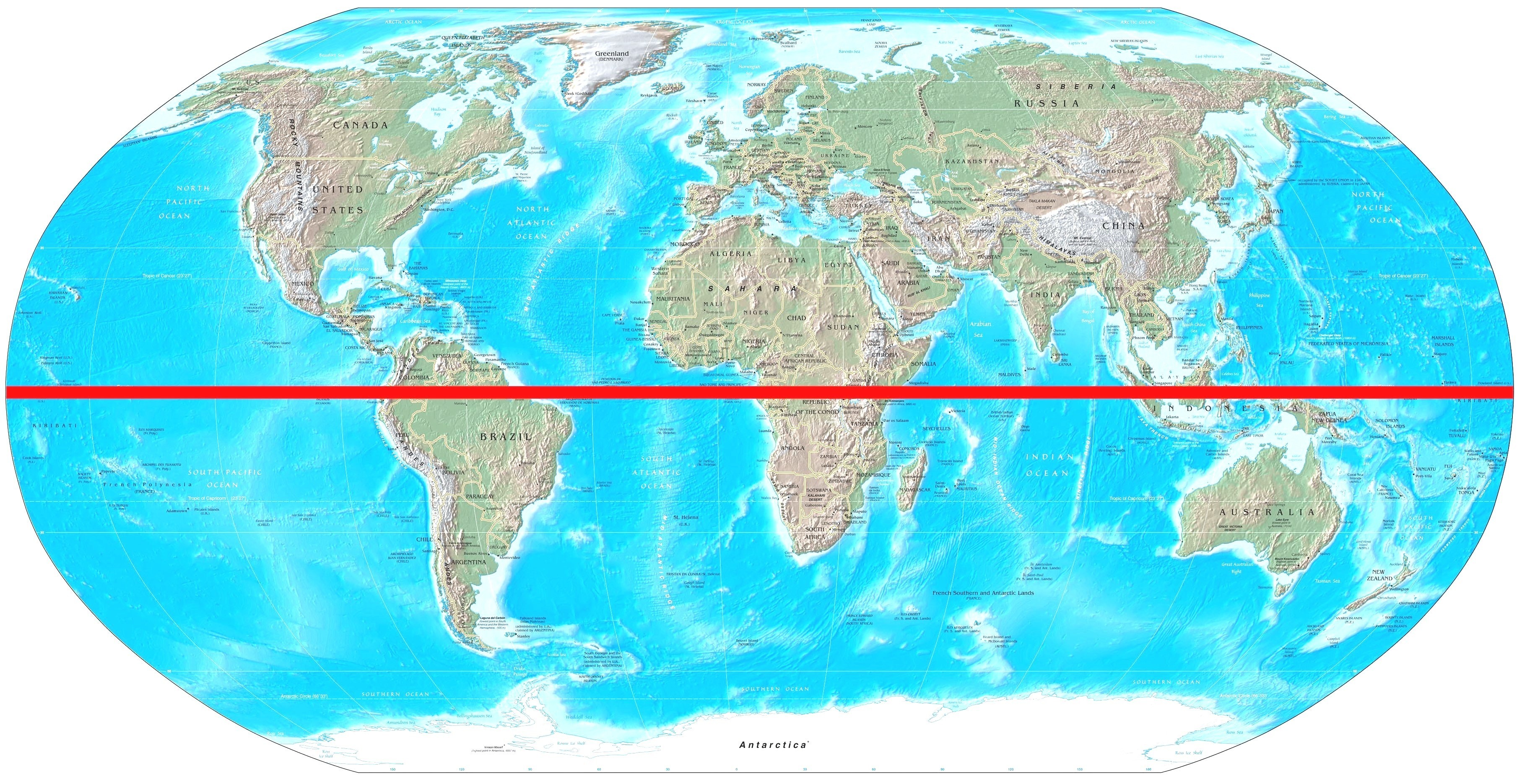 Map Of The World Labeled Equator | Images and Photos finder