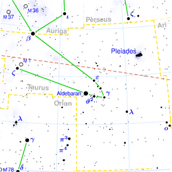 Taurus constellation map