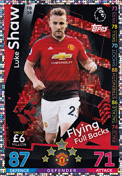 Luke Shaw Flying Full Back Mae 2018 19 Attax Cards Wiki Fandom