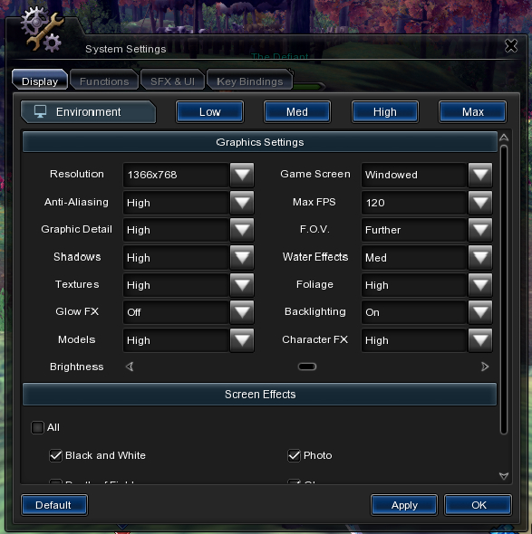 Systemsettings