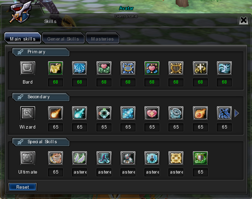 Skills interface