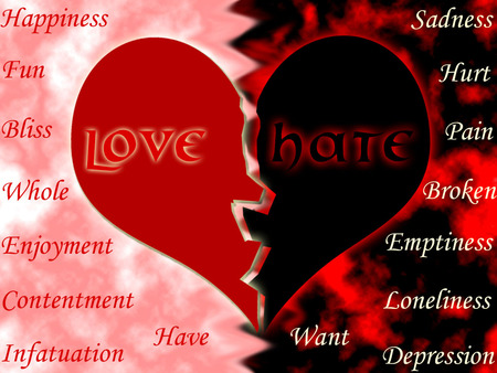 Love and hate heart