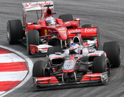 Jenson Button and Fernando Alonso 2010 Malaysia