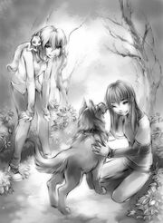Adriane plays with Dreamer