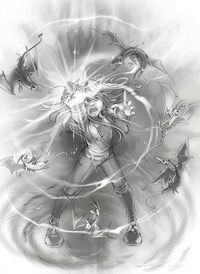 Kara using the Unicorn Jewel