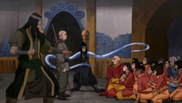 Red Lotus cornering the airbenders