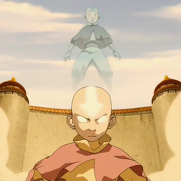 Aang forced into Avatar State.