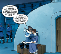 Hakoda hugging Katara