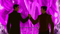 Mako and Bolin shake hands