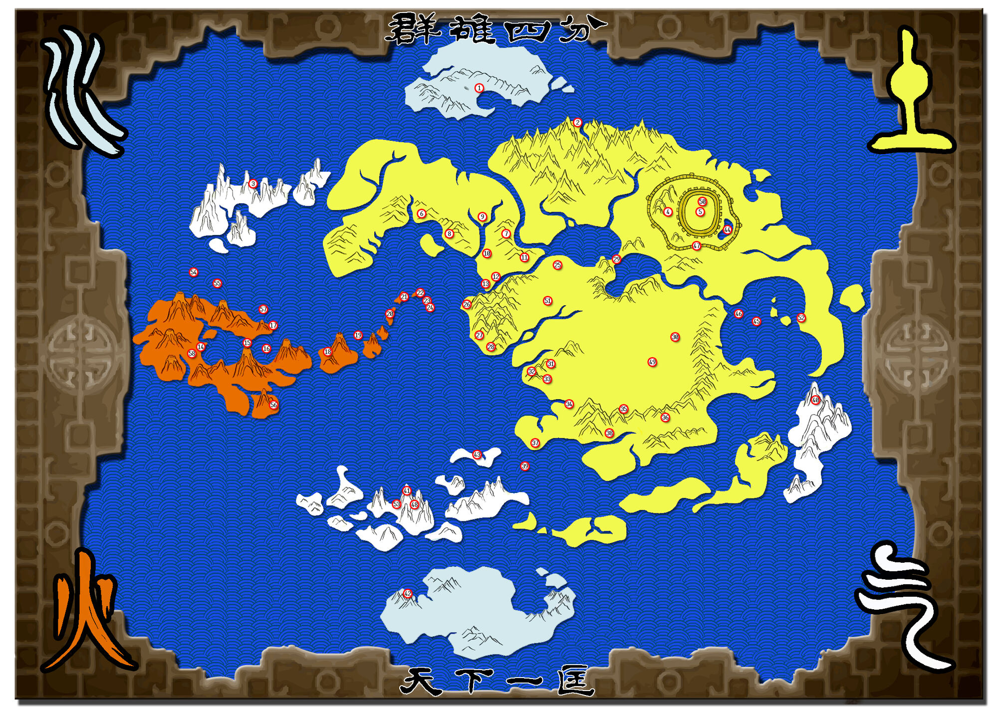 Kaart van de Wereld van Avatar Avatar Wiki FANDOM powered by Wikia