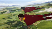 Kai und Opal in der Luft