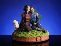 Korra and Asami statue
