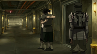 Mako and Bolin share a hug