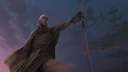 Aang statue in Republic city