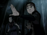 Aang and Sokka face Hama