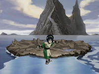 Toph walking on ice