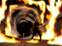 Aang fighting Zuko