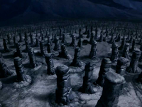 Stone pillar field