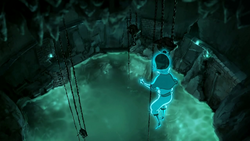 Jinora explorando el Lago Laogai