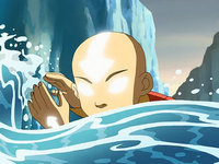 El Avatar Aang haciendo Agua Control