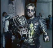 David Smith in Predator costume with mask off