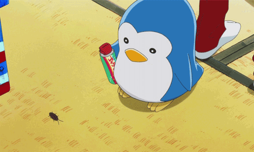 Penguin from Mawaru Penguindrum with bug spray 