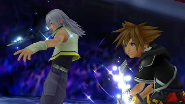 Riku and Sora team up in Kingdom Hearts.