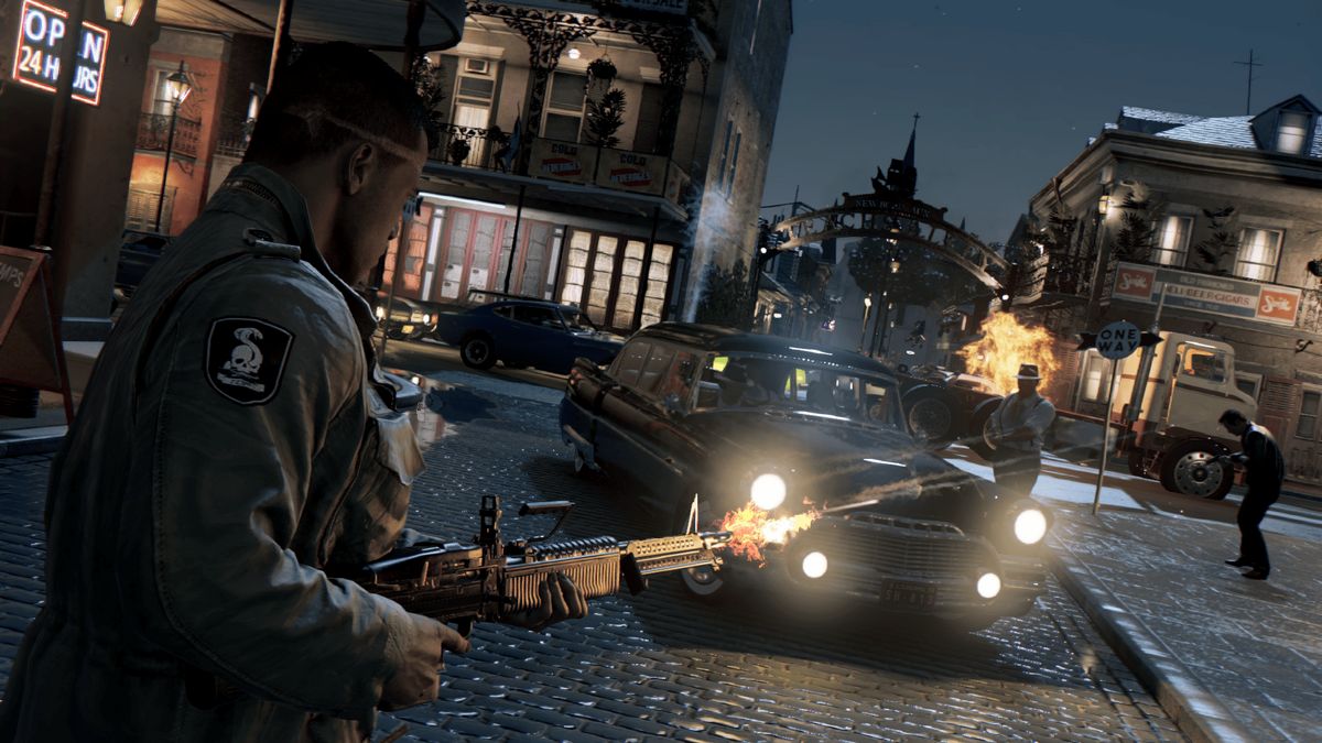 Lincoln Clay engages in combat in the French Ward in Mafia III