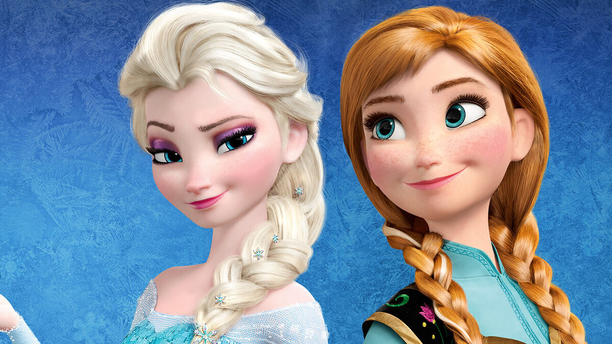 Disney characters from Frozen Ana and Elsa