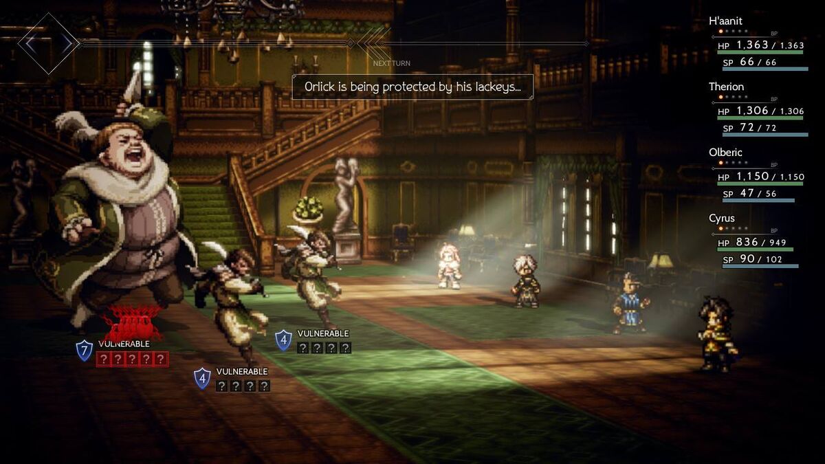 Octopath Traveler battle